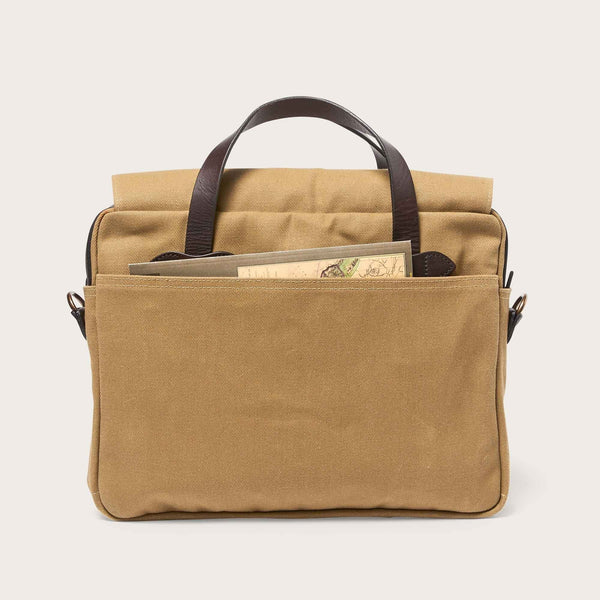 FILSON RUGGED TWILL ORIGINAL BRIEFCASE TAN BACK