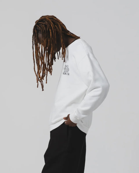 EAT DUST BAD NEWS SWEATER BASIC FLEECE WHITE