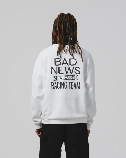 EAT DUST BAD NEWS SWEATER BASIC FLEECE WHITE