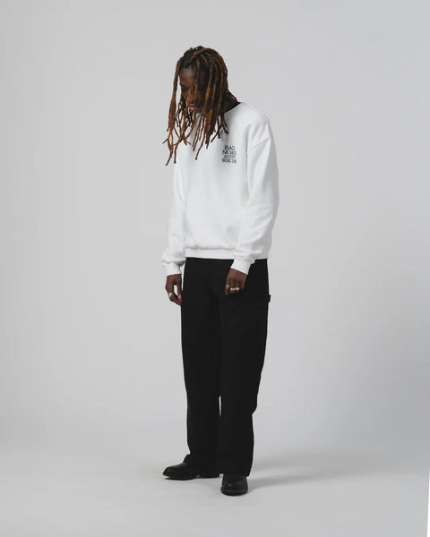 EAT DUST BAD NEWS SWEATER BASIC FLEECE WHITE