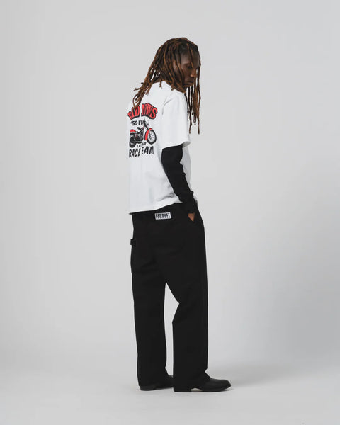 EAT DUST BAD NEWS TEE OPEN END WHITE