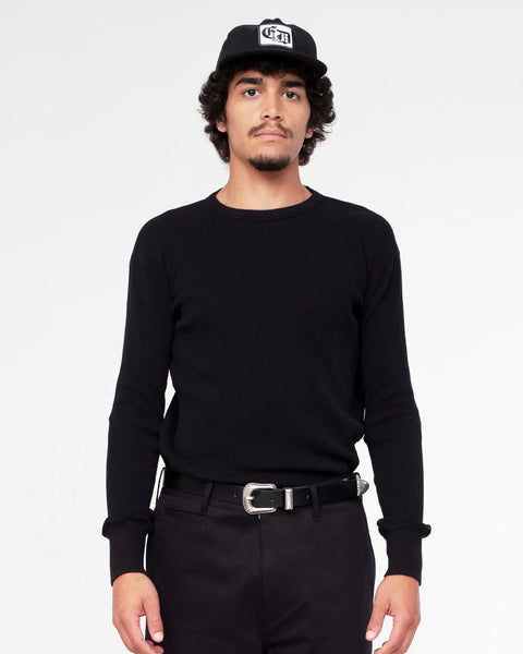 EAT DUST THERMO WAFFLE  JERSEY BLACK
