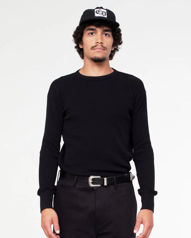EAT DUST THERMO WAFFLE  JERSEY BLACK