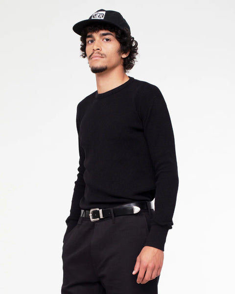 EAT DUST THERMO WAFFLE  JERSEY BLACK
