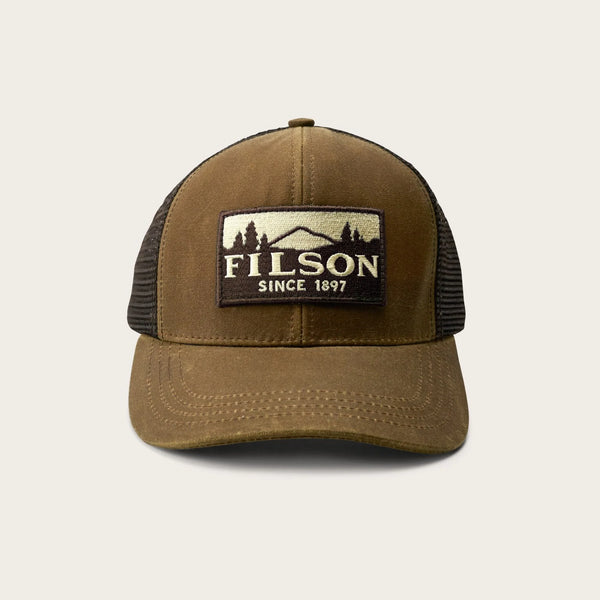 FILSON LOGGER MESH CAP DARK TAN FRONT