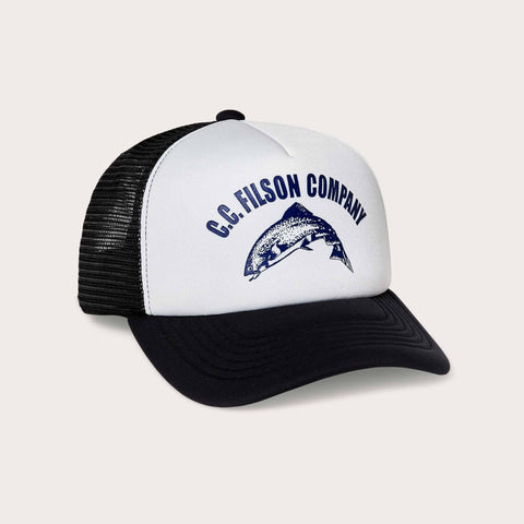 FILSON MESH HARVEST CAP black white front