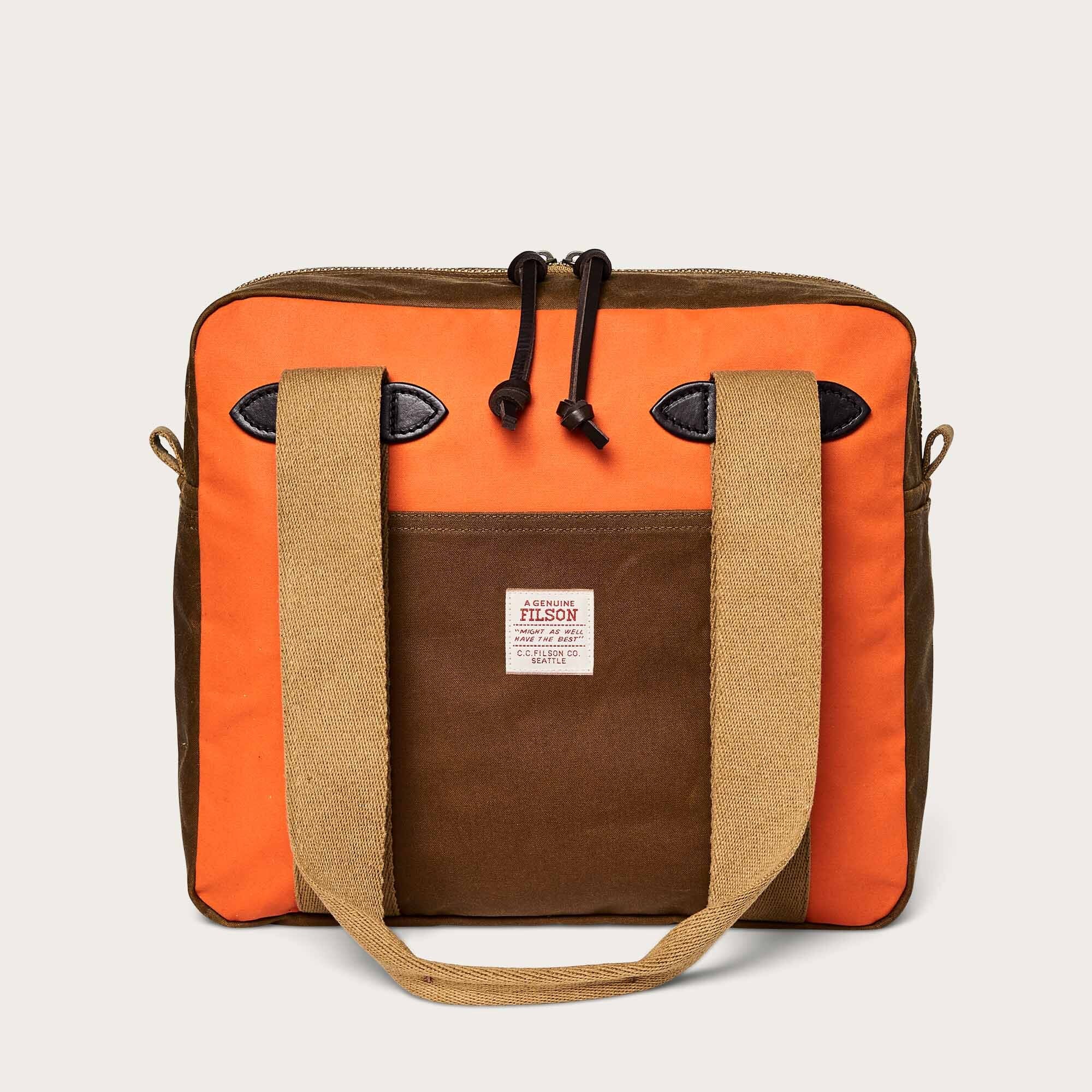 FILSON TIN CLOTH TOTE BAG WITH ZIPPER