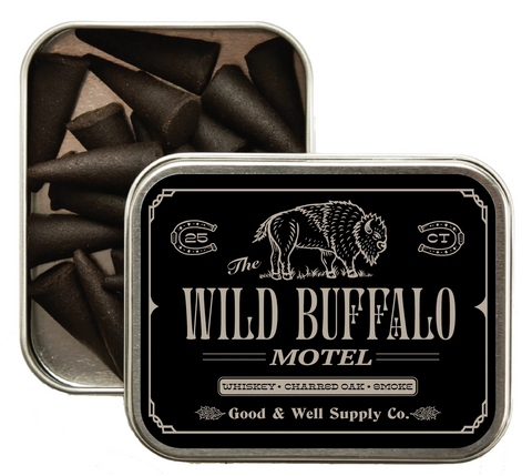Räucherkegel von Good & Well Supply Co. in einer kleinen Aluminiumdose.