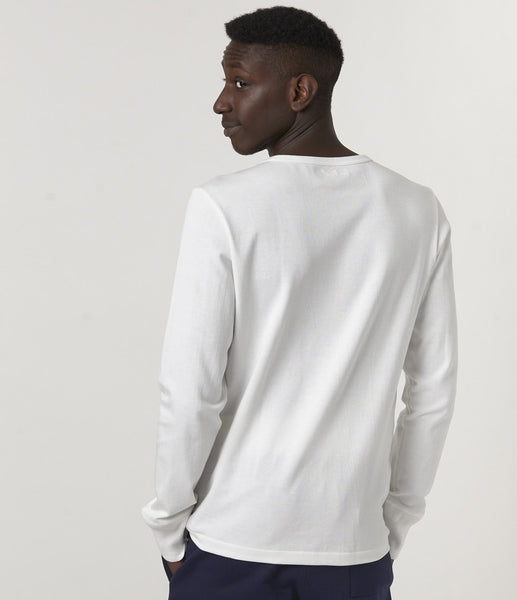 MERZ B. SCHWANEN 206 LOOPWHEELED HENLEY WHITE