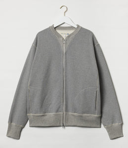 Merz b. Schwanen 3S83 loopwheeled Jacke schwer. Eine graue Sweatjacke ohne Kapuze mit tollen Details.