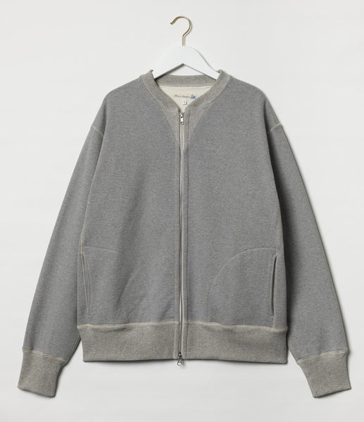 Merz b. Schwanen 3S83 loopwheeled Jacke schwer. Eine graue Sweatjacke ohne Kapuze mit tollen Details.