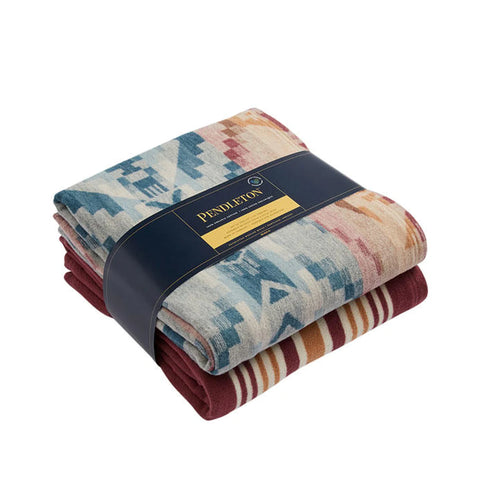 PENDLETON THROW GIFT SET 2 CARICO LAKE + STRIPE SANDSHELL