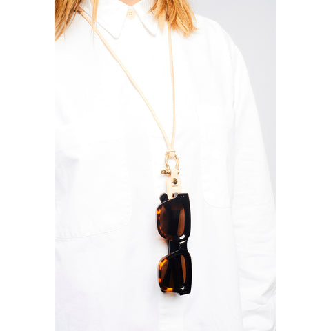 EAT DUST SUNGLASS STRAP NATURAL LEATHER