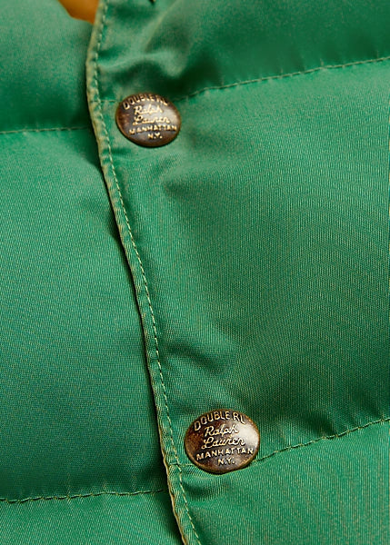 RRL CHATHAM PUFFER VEST GREEN YELLOW