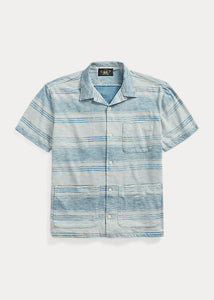 RRL STRIPED JERSEY SHORT SLEEVE INDIGO