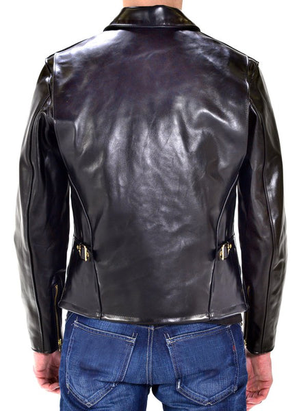 SCHOTT 689H HORSEHIDE MOTO JACKET in schwarz von hinten