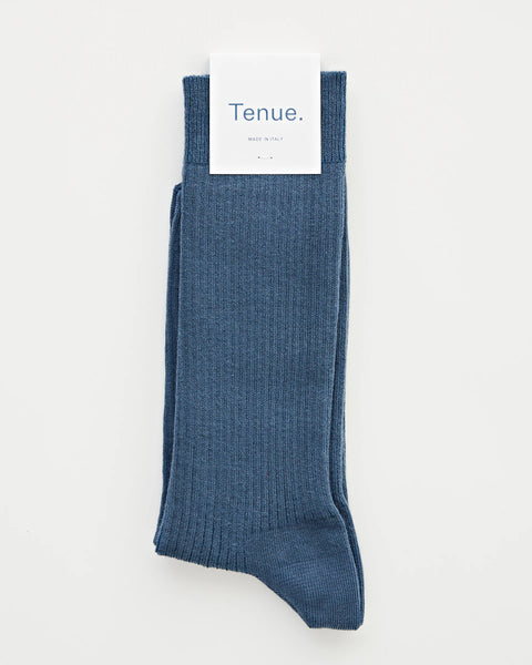 Tenue Brera gerippte Socken in blau