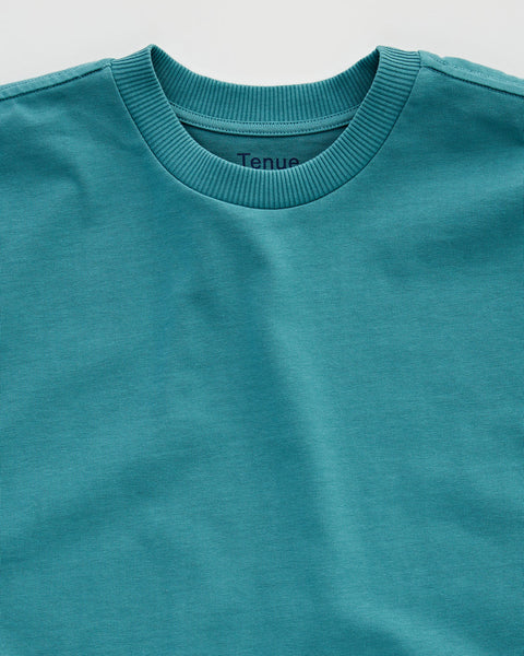 Tenue Bruce Oversized Shirt in Teal Kragen