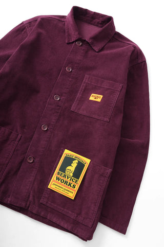 SERVICE WORKS CORDUROY COVERALL JACKET PLUM