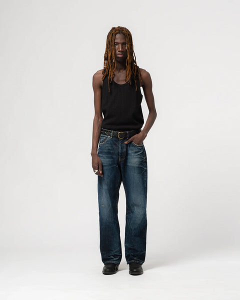 EAT DUST FIT 36 EL HEAVY SELVEDGE DENIM INDIGO WORN OUT