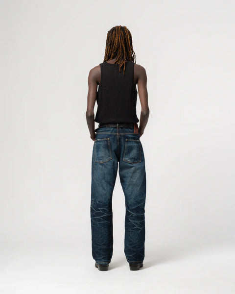 EAT DUST FIT 36 EL HEAVY SELVEDGE DENIM INDIGO WORN OUT