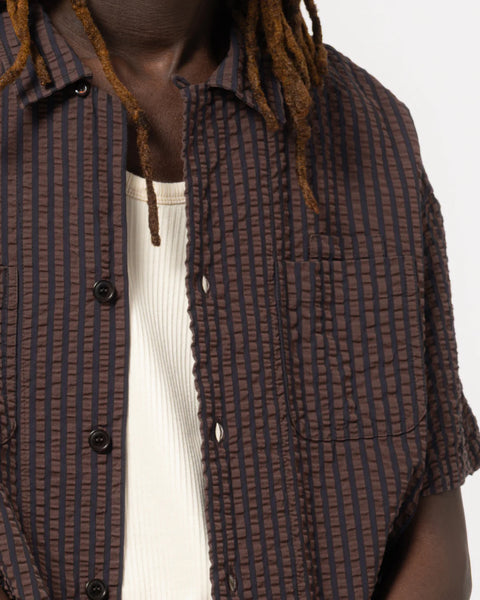 EAT DUST ALOHA SHIRT BELFAST SEERSUCKER COFFEE