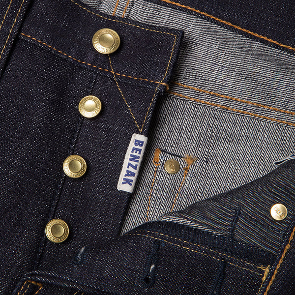 BENZAK DENIM DEVELOPERS BDD-006 HEAVY SLUB 16 OZ BUTTON FLY WITH BRASS BUTTONS