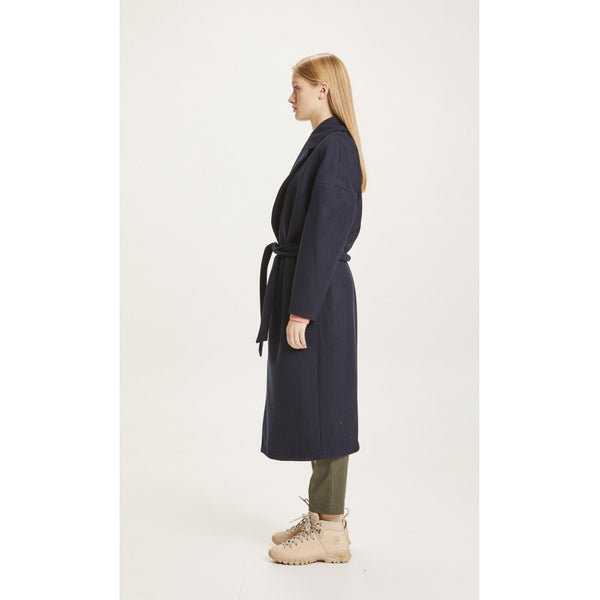 KNOWLEDGE COTTON POPPY WOLLMANTEL NAVY