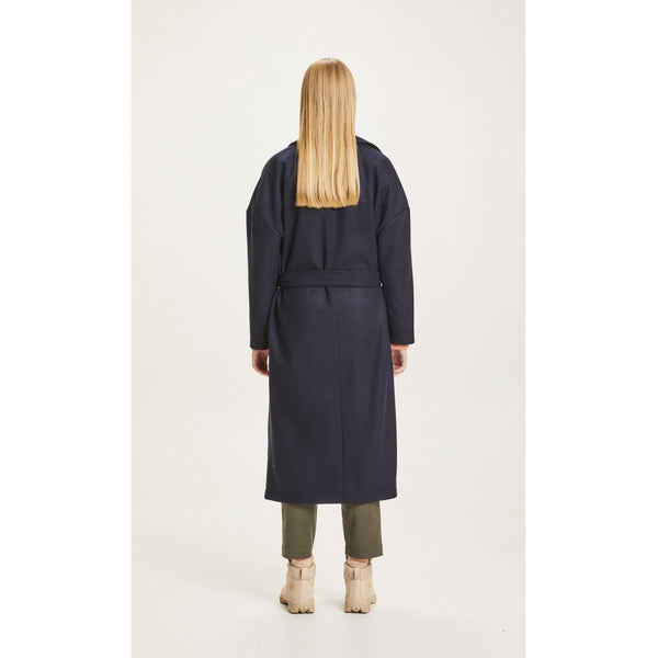 KNOWLEDGE COTTON POPPY WOLLMANTEL NAVY