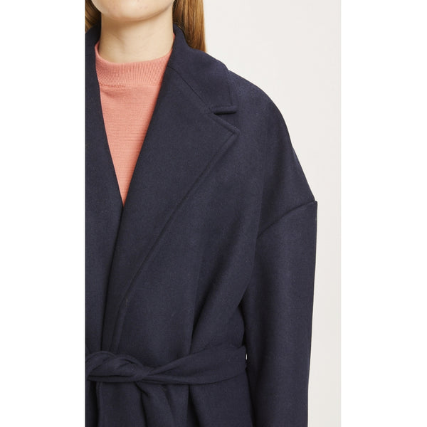 KNOWLEDGE COTTON POPPY WOLLMANTEL NAVY