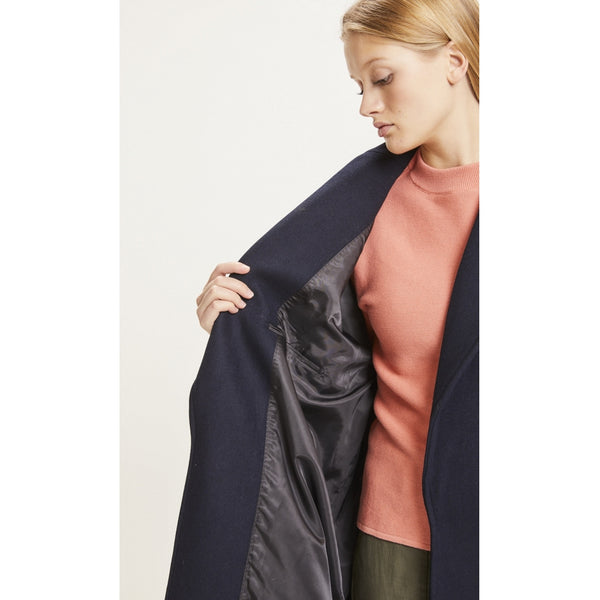KNOWLEDGE COTTON POPPY WOLLMANTEL NAVY
