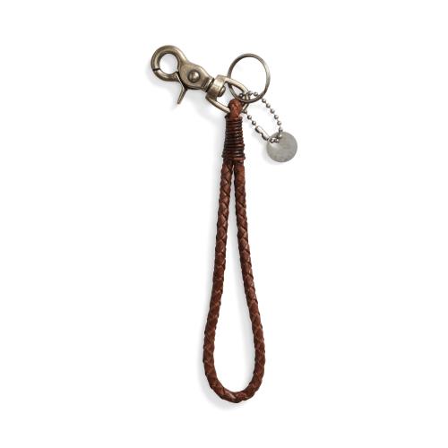 RRL DOUBLE RL BRAIDED LEATHER KEY FOB