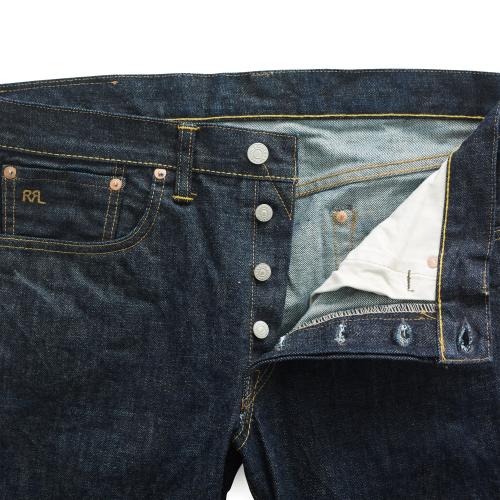 RRL SLIM FIT 5 POCKET SELVAGE DENIM ONCE WASHED