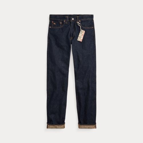 RRL SLIM FIT 5 POCKET SELVAGE DENIM ONCE WASHED