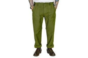 TELLASON FATIQUE STRAIGHT PANT OLIVE SATEEN