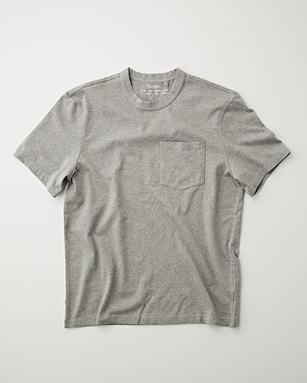 TENUE JOHN POCKET TEE GREY MELANGE